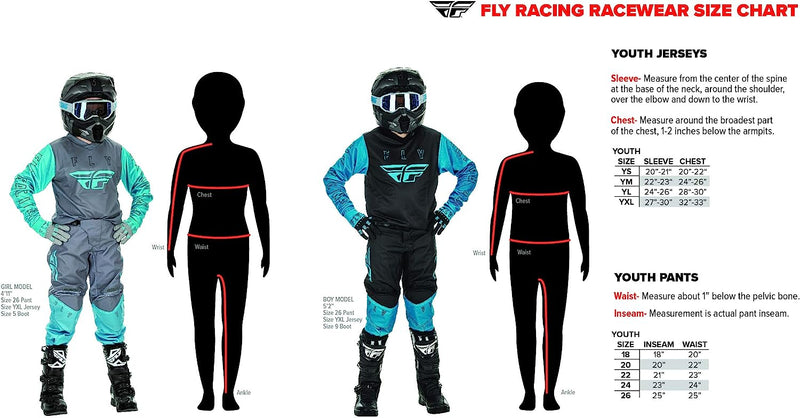 Fly Racing Kinetic Mesh Youth Moto Gear Set - Pant and Jersey Combo