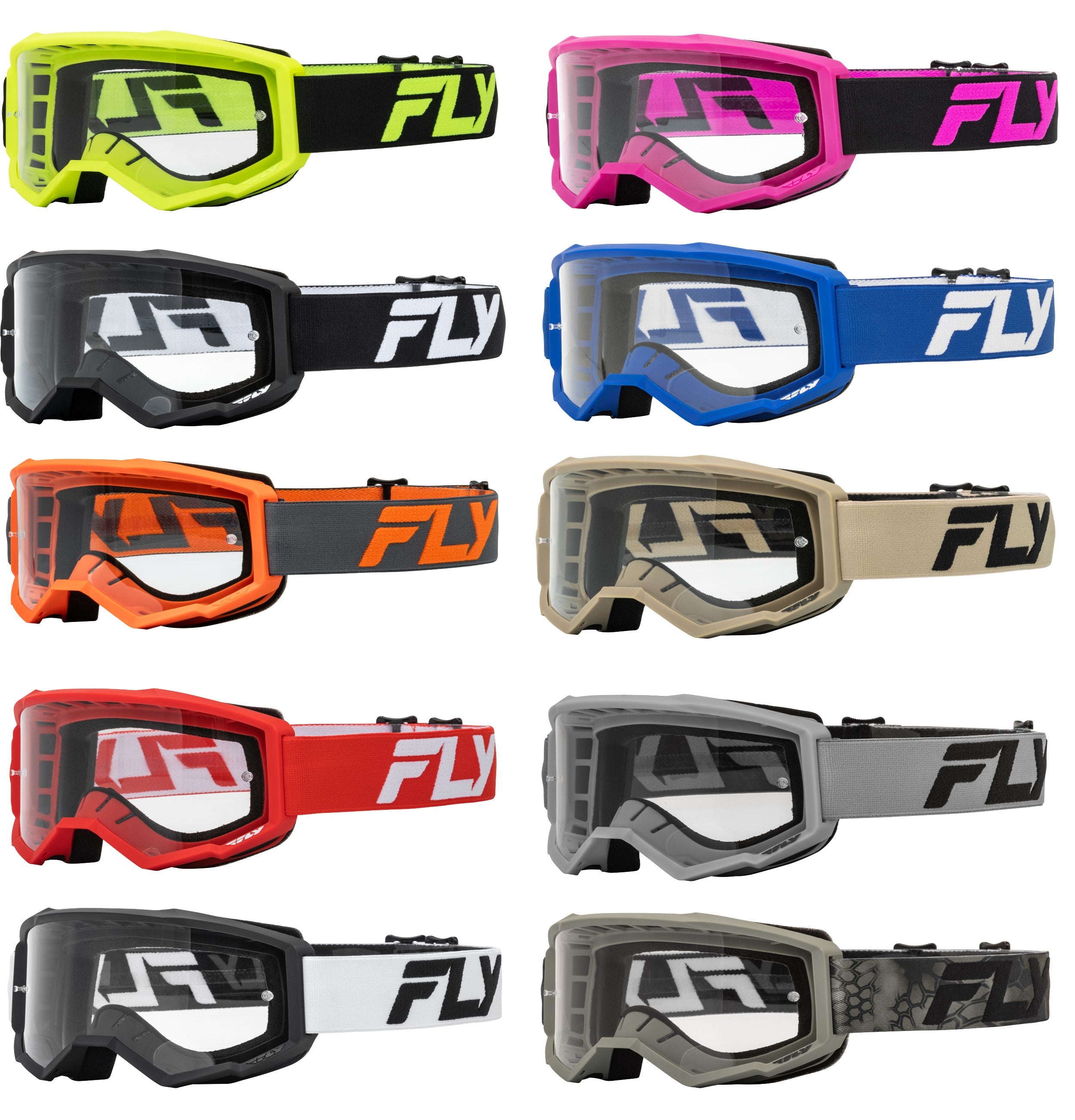 fly mx goggles Fly Racing Focus Adult and Youth MX ATV Off-Road Riding Goggles