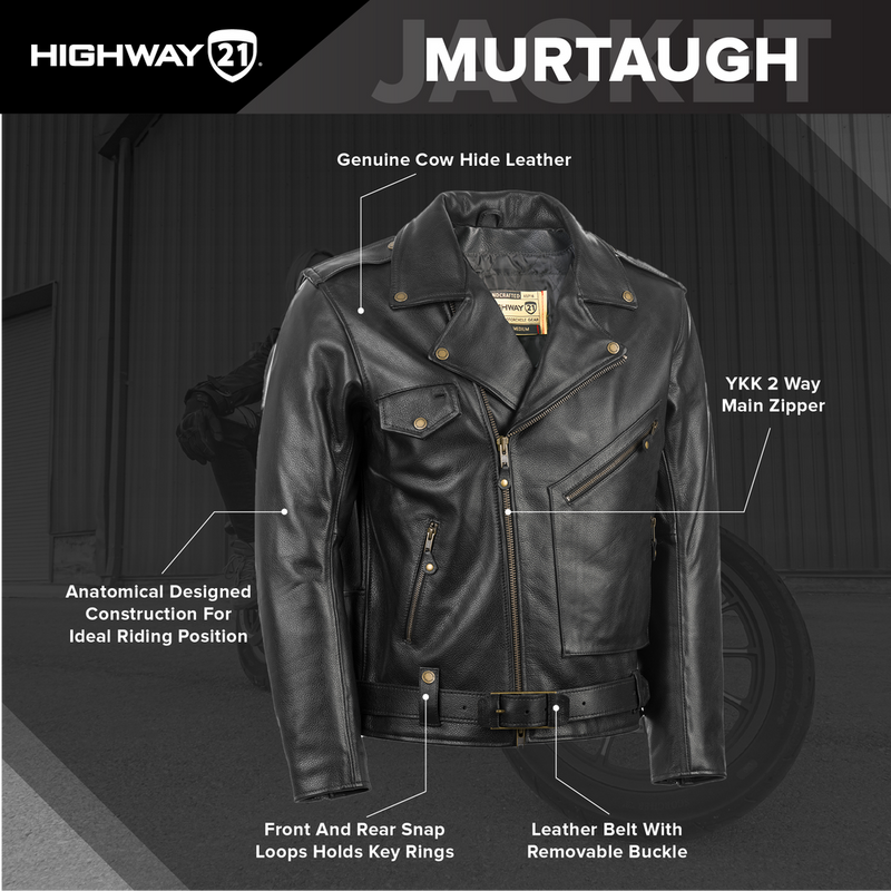 Highway 21 Murtaugh Leather Motorcycle Riding Jacket