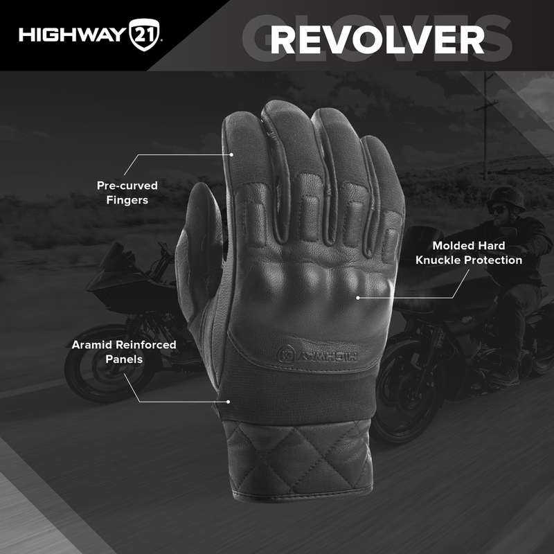 Highway 21 Revolver Motorcycle Riding Gloves
