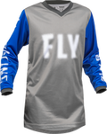 Fly Racing 2023 Youth F-16 Jersey (Grey/Blue, Youth-X-Large)