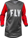 Fly Racing 2023 Youth F-16 Jersey (Grey/Red, Youth-X-Large)