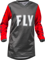 Fly Racing 2023 Youth F-16 Jersey (Grey/Red, Youth-X-Large)