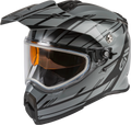 GMAX AT-21S Adventure Dual Lens Shield Snow Helmet (Silver/White/Black, Large)