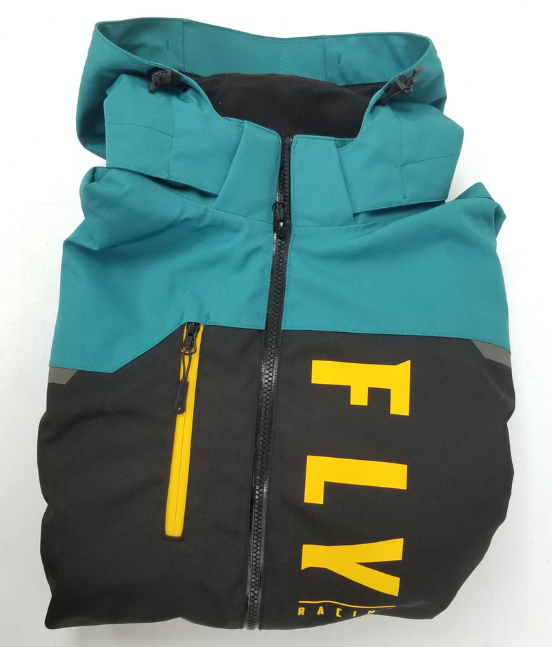 Fly Racing Carbon Snow Jacket (Black/Teal/Orange, Large)