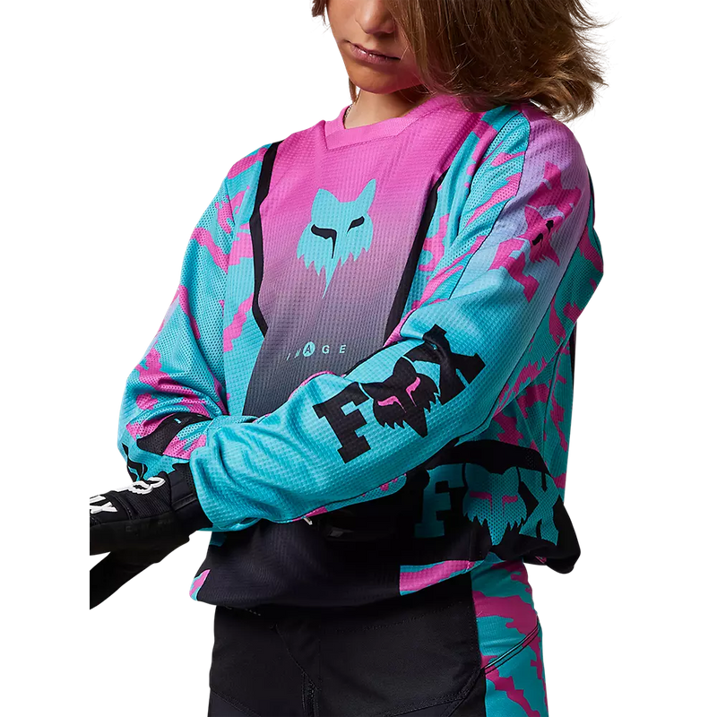 Fox Racing  Youth 180 Nuklr Jersey (Nuklr-Teal, Youth Large)