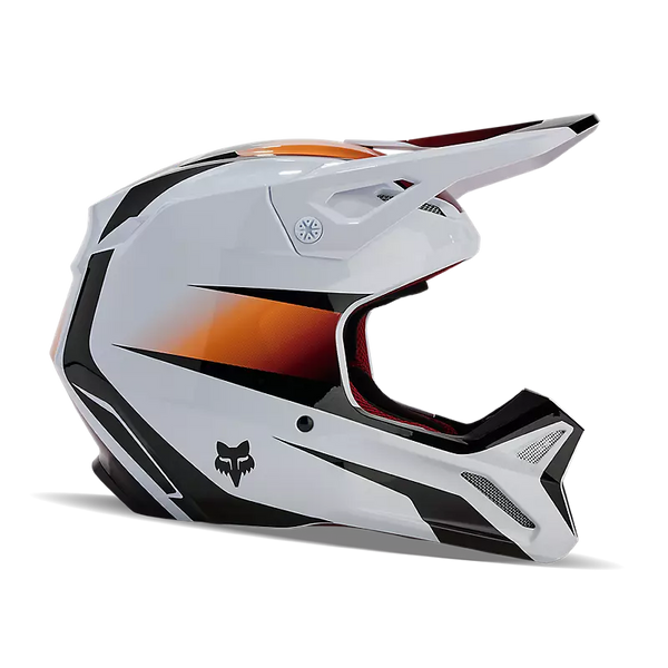 Fox Racing V1 Flora Youth Helmet (White/Black, Youth Large)