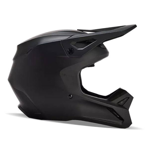 Fox Racing V1 Matte Black Youth Helmet (Matte Black, Youth Large)