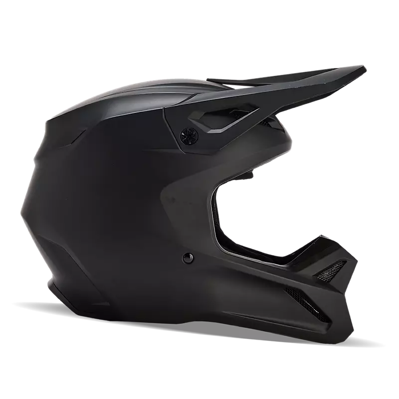 Fox Racing V1 Matte Black Youth Helmet (Matte Black, Youth Large)