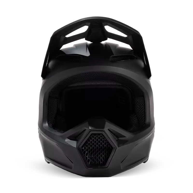 Fox Racing V1 Matte Black Youth Helmet (Matte Black, Youth Large)