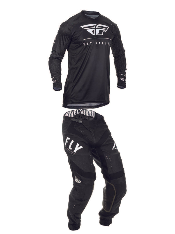 Fly Racing Men's Lite Black/White Adult Moto Gear Set - Pant and Jersey Combo