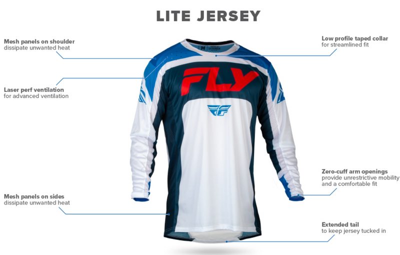 Fly Racing Lite Men's MX ATV Off-Road Motocross Jersey