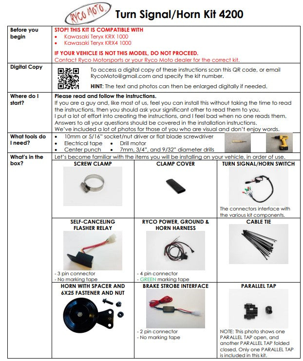 Ryco Moto Street Legal Kits For Kawasaki SXS Vehicles