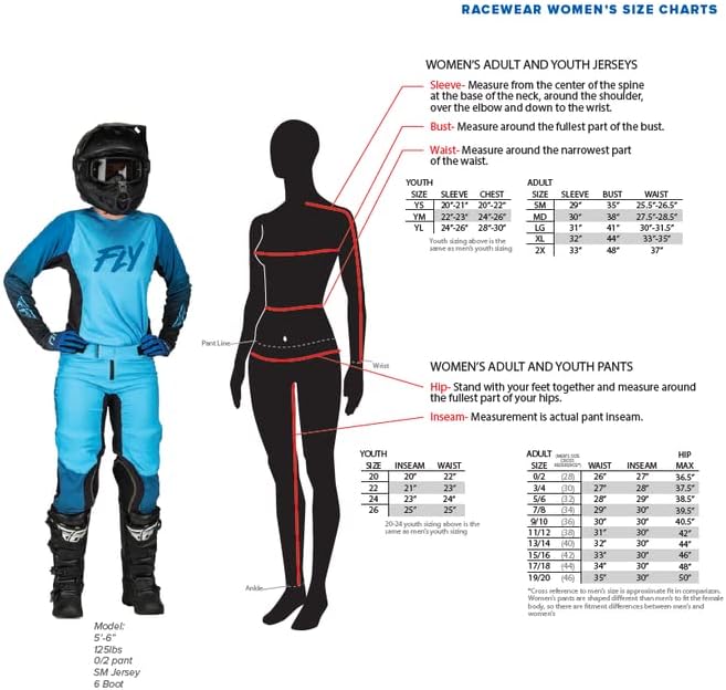 FLY Racing 2023 Women's F-16 Sky Blue/Light Grey Moto Gear Set - Pant and Jersey Combo