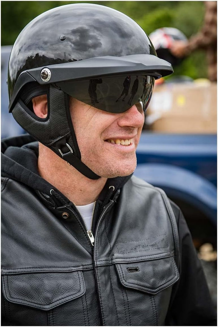 Bell Pit Boss Street Helmet – TriMatrix Half Helmet with Speed Dial Fit & Drop-Down Sun Visor
