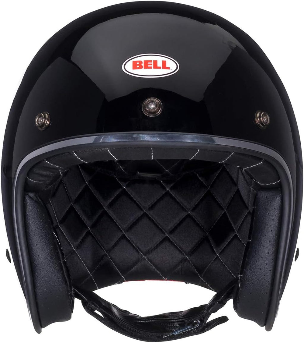Bell Custom 500 Riding Helmet – Classic Fiberglass 3/4 Helmet with Quilted Interior & 5-Snap Visor System