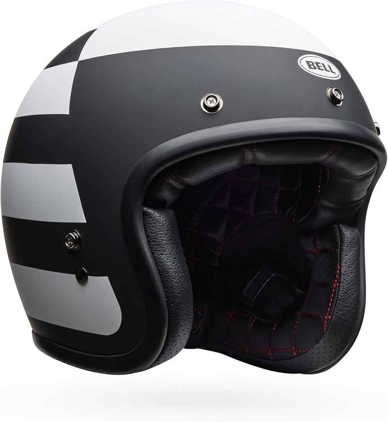 Bell Custom 500 Riding Helmet – Classic Fiberglass 3/4 Helmet with Quilted Interior & 5-Snap Visor System