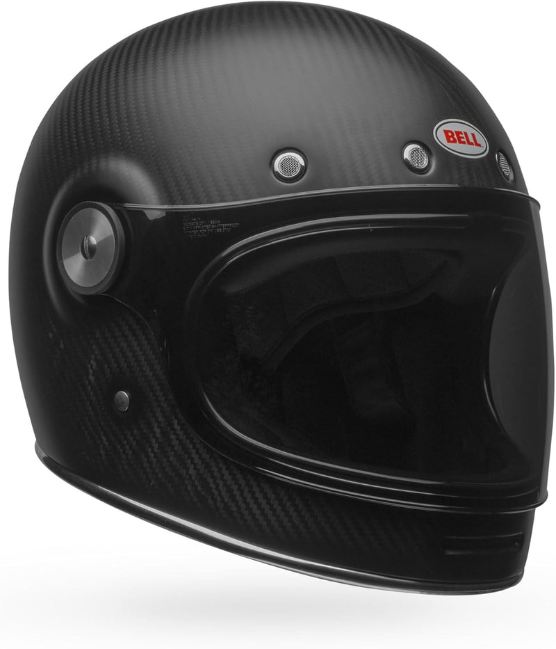 Bell Bullitt GT Carbon Street Helmet – Retro Carbon Full-Face Helmet with Closable Vents & Tool-Less Shield
