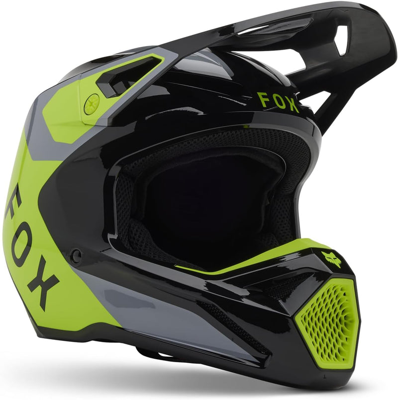 Fox Racing V1 Lean Helmet - Grey/Yellow