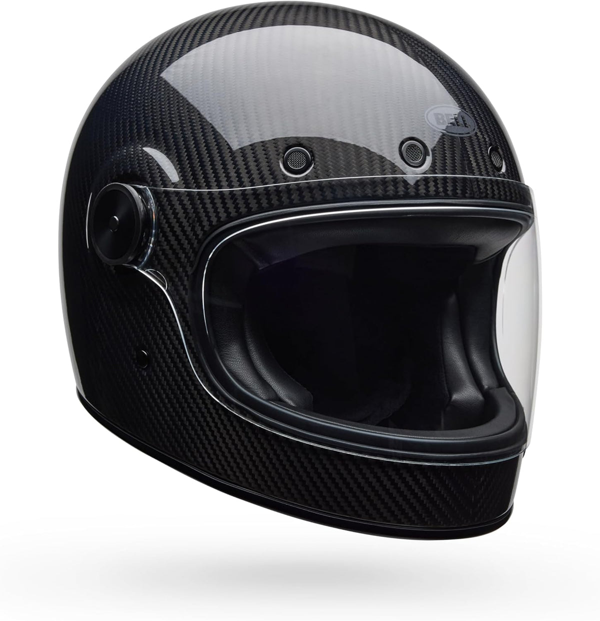 Bell Bullitt GT Carbon Street Helmet – Retro Carbon Full-Face Helmet with Closable Vents & Tool-Less Shield