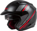GMAX OF-77 Open-Face Street Helmet (Matte Black/Red/Silver, Medium)