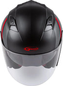 GMAX OF-77 Open-Face Street Helmet (Matte Black/Red/Silver, Medium)