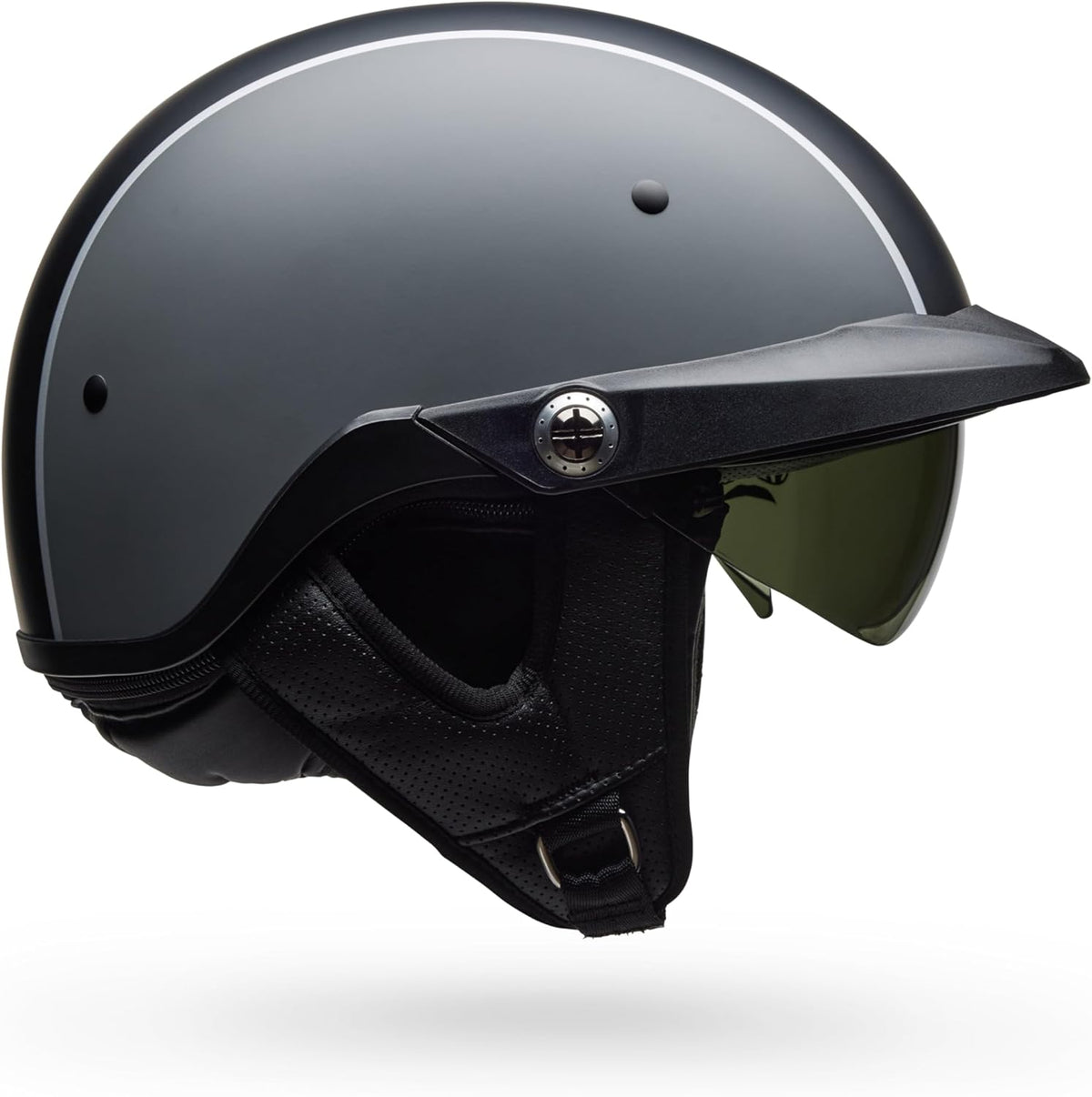 Bell Pit Boss Street Helmet – TriMatrix Half Helmet with Speed Dial Fit & Drop-Down Sun Visor