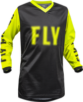 Fly Racing 2023 Youth F-16 Jersey (Black/Hi-Vis, Youth-X-Large)