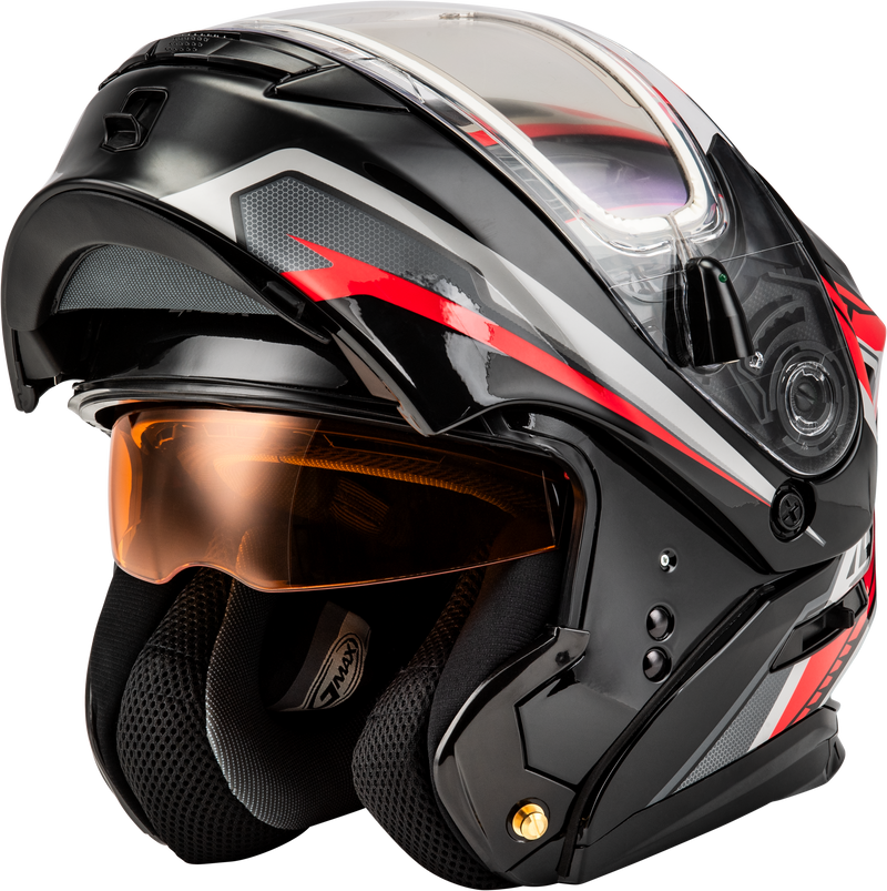 Gmax MD-01S Transistor Snow Helmet with Electric Shield and Rear LED Light
