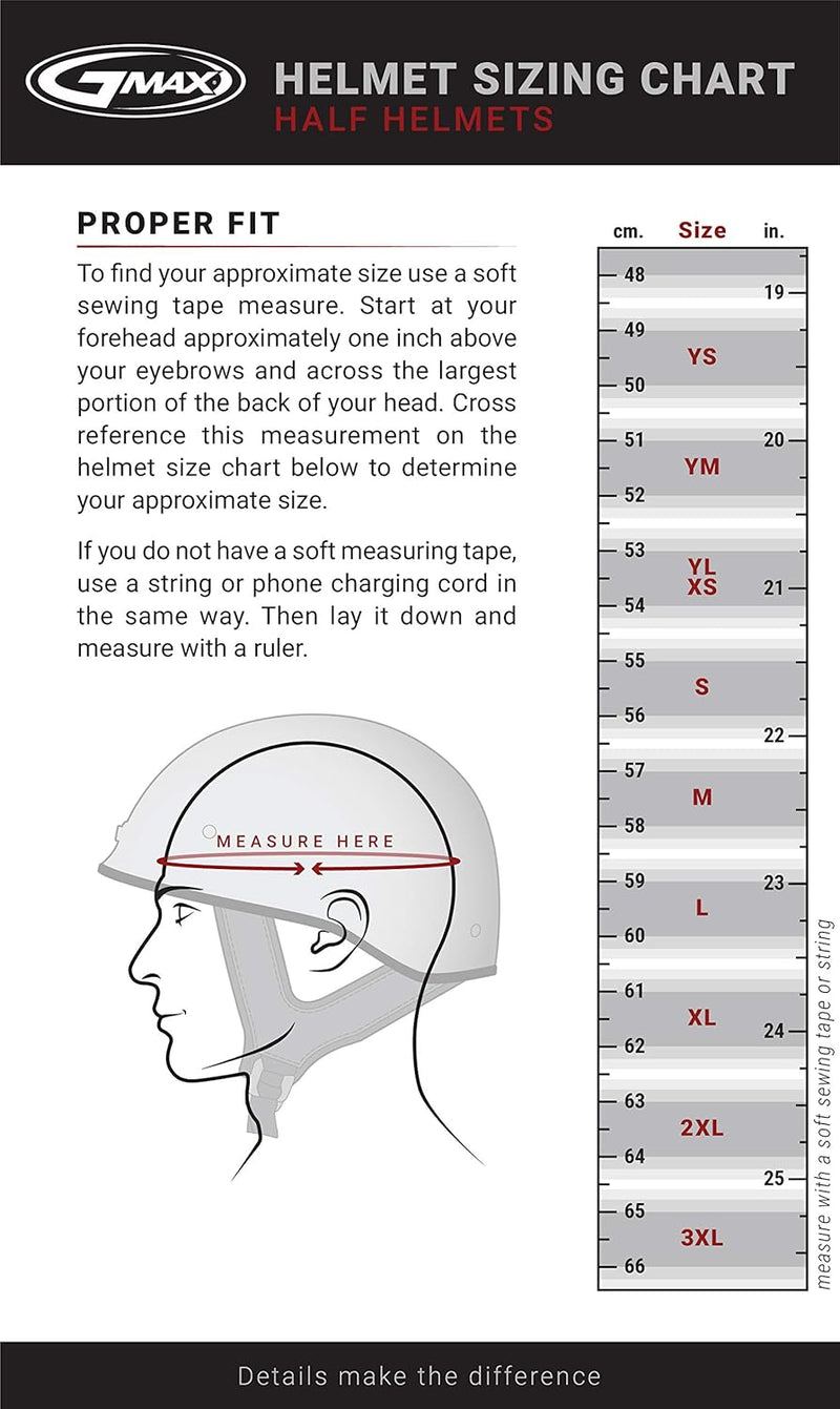 GMAX HH-45 Motorcycle Street Half Helmet