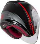 GMAX OF-77 Open-Face Street Helmet (Matte Black/Red/Silver, Medium)