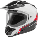 GMAX GM-11 Dual Sport Helmet (Black/White/Red, X-Small)