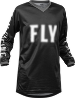 Fly Racing 2023 Youth F-16 Jersey (Black/White, Youth-X-Large)