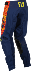 Fly Racing Youth Kinetic Wave Pants (Navy/Yellow/Red, 18)