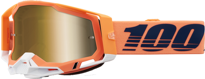 100% Racecraft 2 Off Road Goggle (Coral - Mirror True Gold Lens)