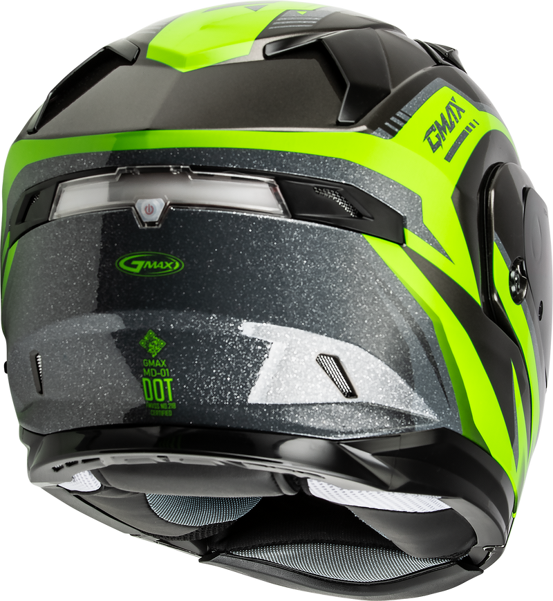 gmax motorcycle helmet with light Gmax MD-01 Volta Modular Helmet with Rear LED Light