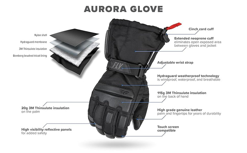 Fly Racing Aurora Snow Glove