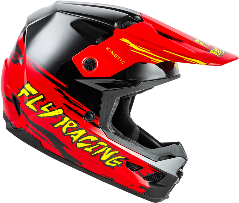 fly racing tourist motorcycle helmet Fly Racing Youth Kinetic Surge Helmet Black/Red/Yellow Ym