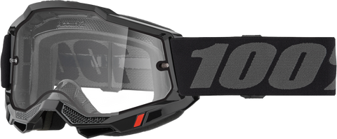100% Accuri 2 Enduro Off Road Goggle (Black - Clear Lens)