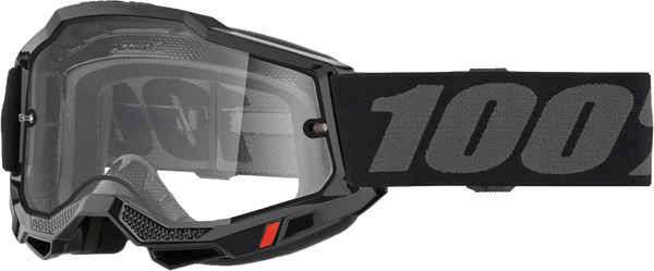 100% Accuri 2 Enduro Off Road Goggle (Black - Clear Lens)