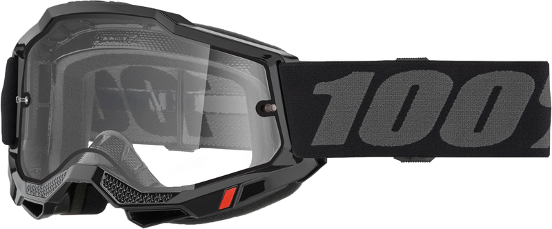 100% Accuri 2 Enduro Off Road Goggle (Black - Clear Lens)