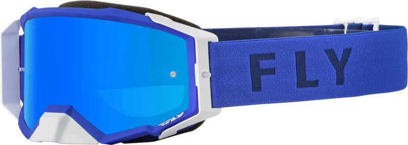Fly Racing Zone Pro MX ATV Off-Road Riding Goggle (White/Blue)