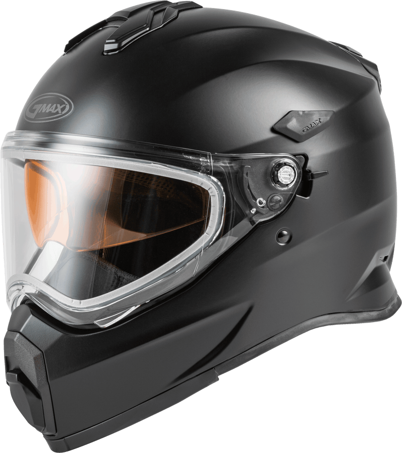 GMAX AT-21S Adventure Dual Lens Shield Snow Helmet (Silver/White/Black, Large)