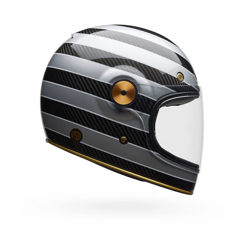 Bell Bullitt GT Carbon Street Helmet – Retro Carbon Full-Face Helmet with Closable Vents & Tool-Less Shield