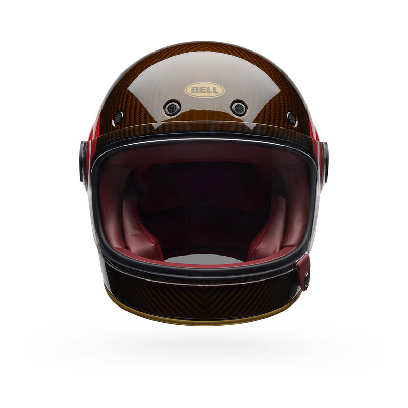Bell Bullitt GT Carbon Street Helmet – Retro Carbon Full-Face Helmet with Closable Vents & Tool-Less Shield