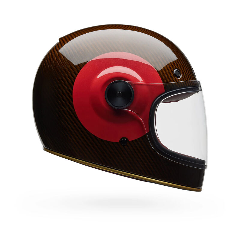 Bell Bullitt GT Carbon Street Helmet – Retro Carbon Full-Face Helmet with Closable Vents & Tool-Less Shield