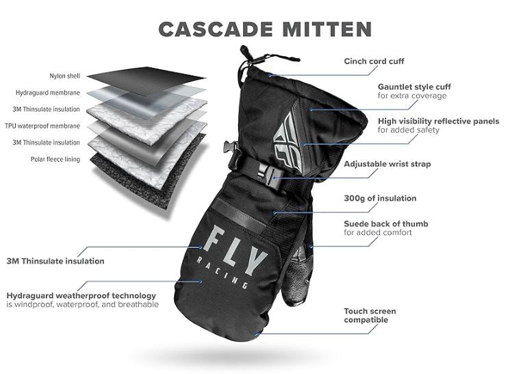 Fly Racing Snow Cascade Mittens