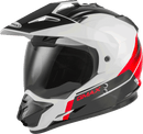 GMAX GM-11 Dual Sport Helmet (Black/White/Red, X-Small)