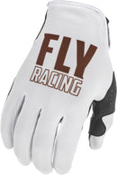 Fly Racing Lite Gloves - White/Copper, Small