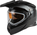 GMAX AT-21S Adventure Dual Lens Shield Snow Helmet (Silver/White/Black, Large)